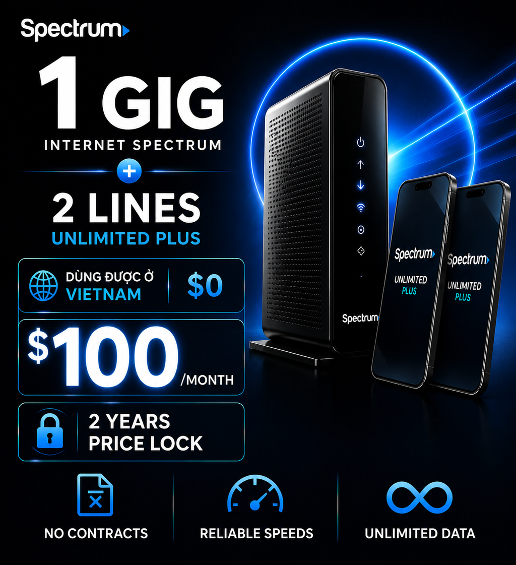 Internet 1Gig + 2Lines Bundle
