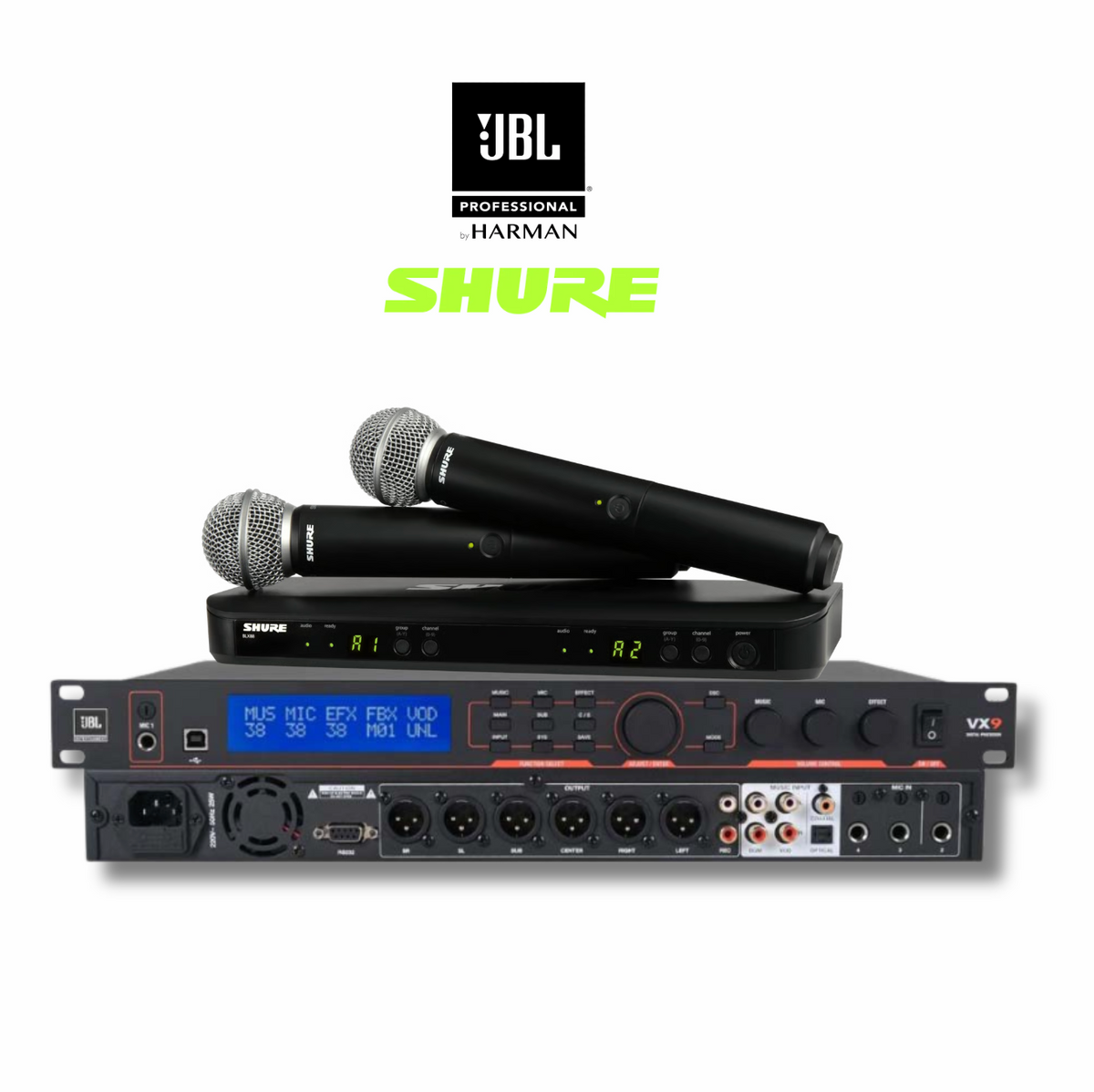 JBL VX9 + Shure SM58 Karaoke Combo