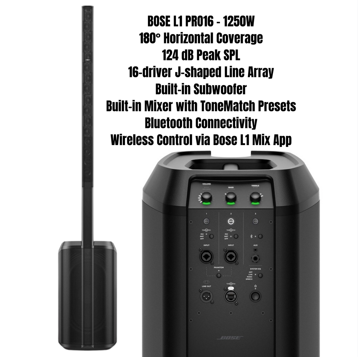 Bose L1 Pro16 JBL VX9 SM58